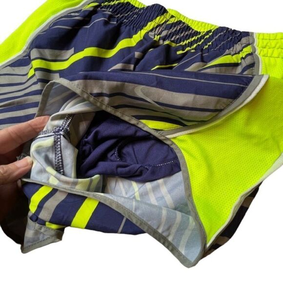 Nike Dri-Fit Women's Running Shorts Navy Blue, Gray, Lemon Lime Navy Lined Small - Picture 2 of 8
